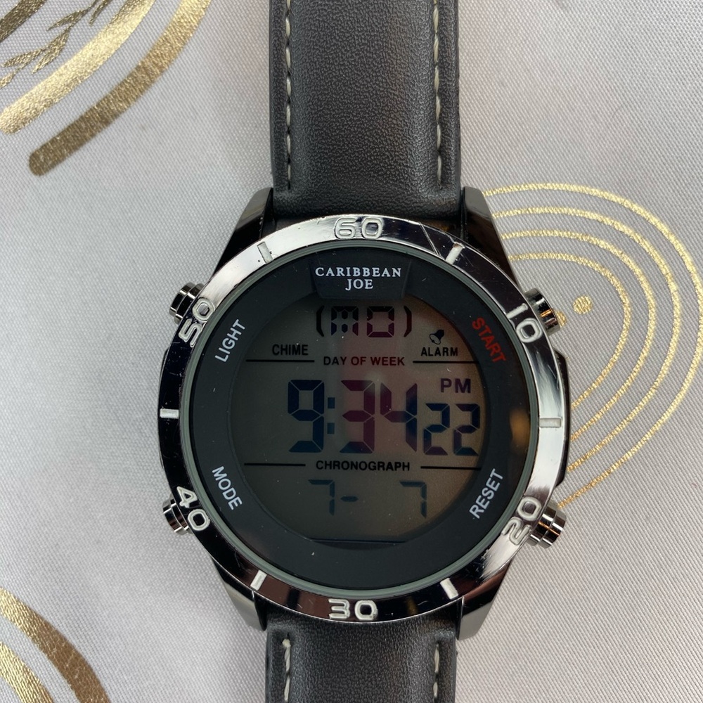 Caribbean Joe Black Smartwatch with Digital Display